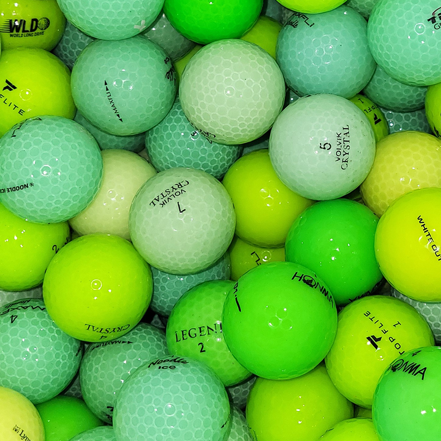 Assorted Green Crystal Mix Used Golf Balls