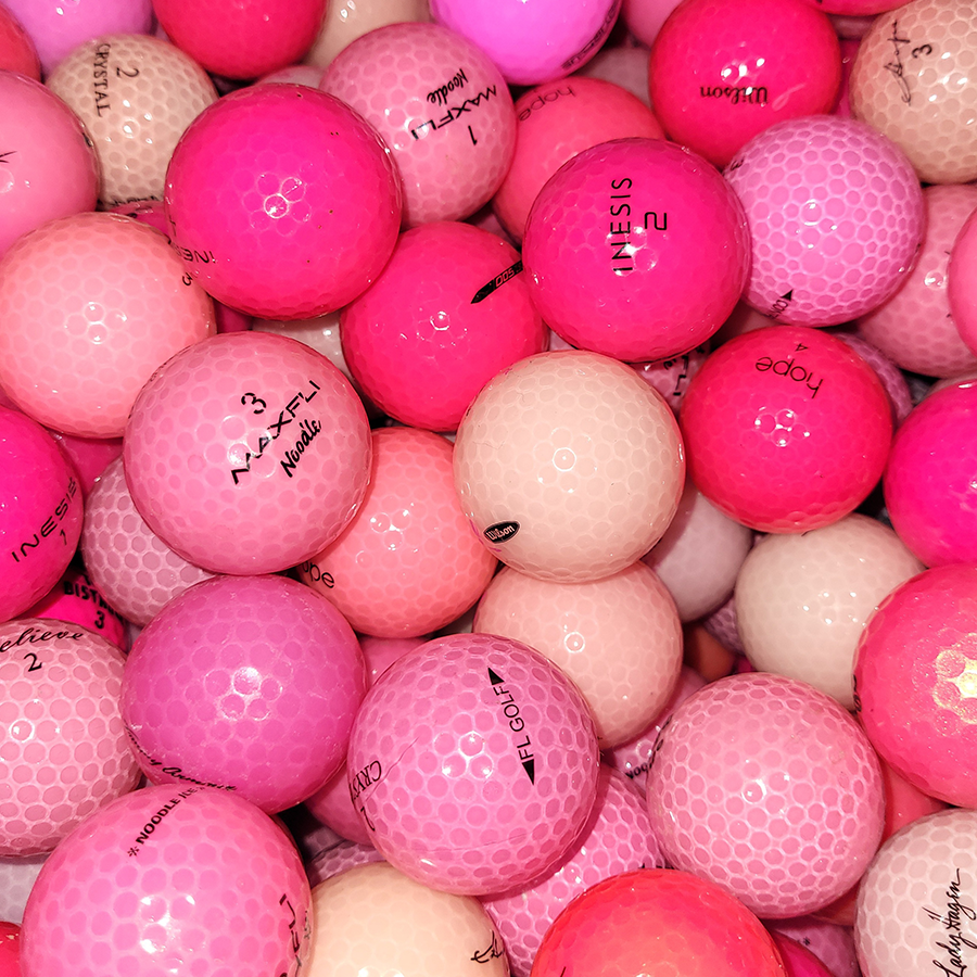Assorted Pink Crystal Mix Used Golf Balls