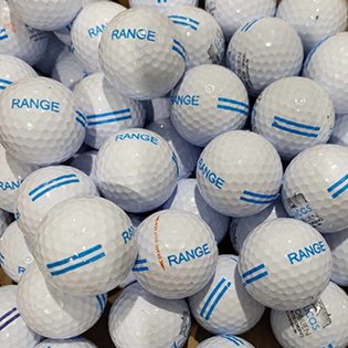 Bulk Blue Stripe Practice Range Balls Used Golf Balls - Foundgolfballs.com