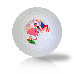 Flamingo Celebrating the  4th of July Golf Balls Used Golf Balls - Foundgolfballs.com