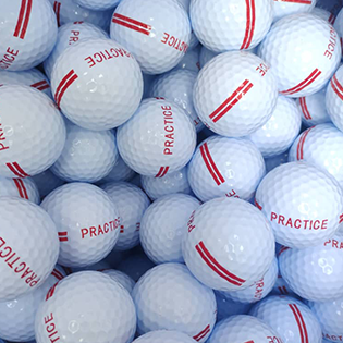Bulk NEW Red Stripe Practice Range Balls Used Golf Balls - Foundgolfballs.com