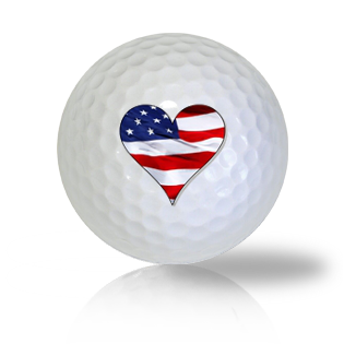 America Flag Heart Golf Balls - Found Golf Balls