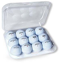 Custom Packaging - Clam Pack (Holds One Dozen Balls) Used Golf Balls - Foundgolfballs.com